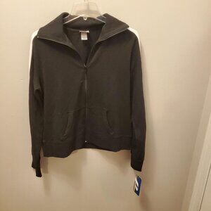 Women's New w/tag Pro Spirit Athletic Zip Jacket, Size XL, Black w White Stripe